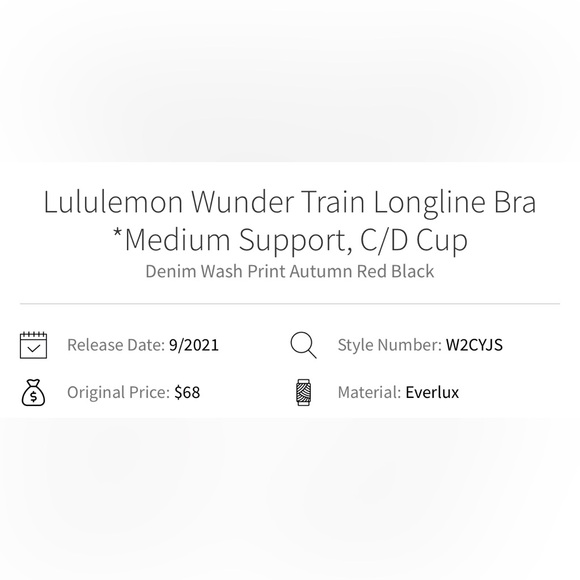 LULULEMON Sz 4 Wunder Train Long Line Med Support Sports Bra Yoga Athleisure $68 - Picture 12 of 12